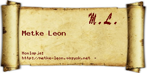 Metke Leon névjegykártya